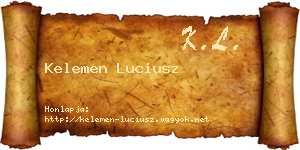 Kelemen Luciusz névjegykártya